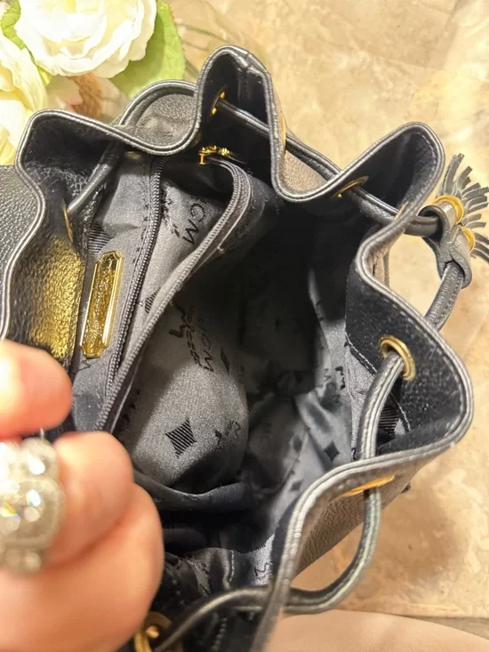 MCM Black Leather Visetos Mini Backpack with Gold Accents - Picture 16 of 16